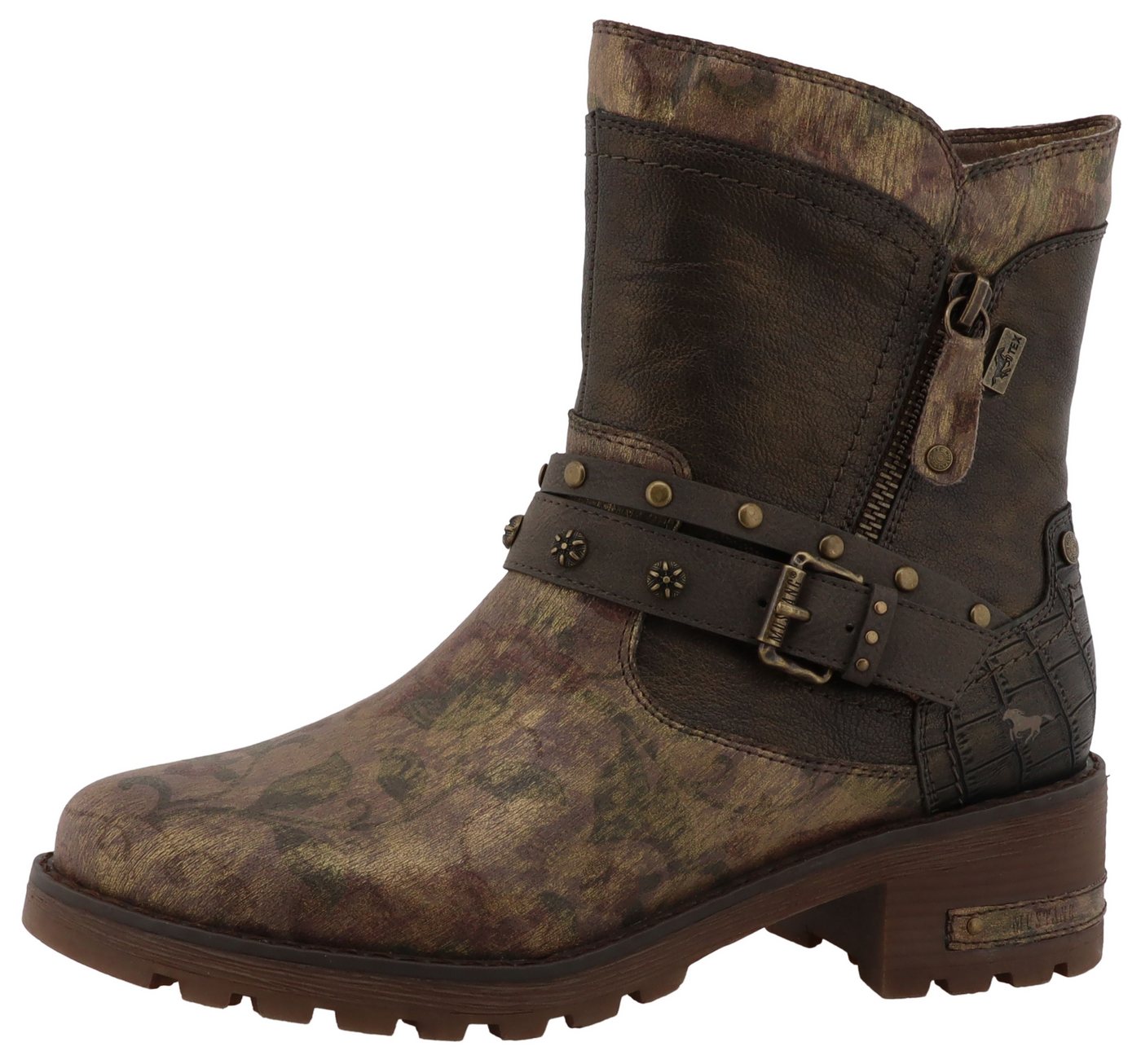 mustang shoes Haukea Winterboots Biker Boots mit Blockabsatz
