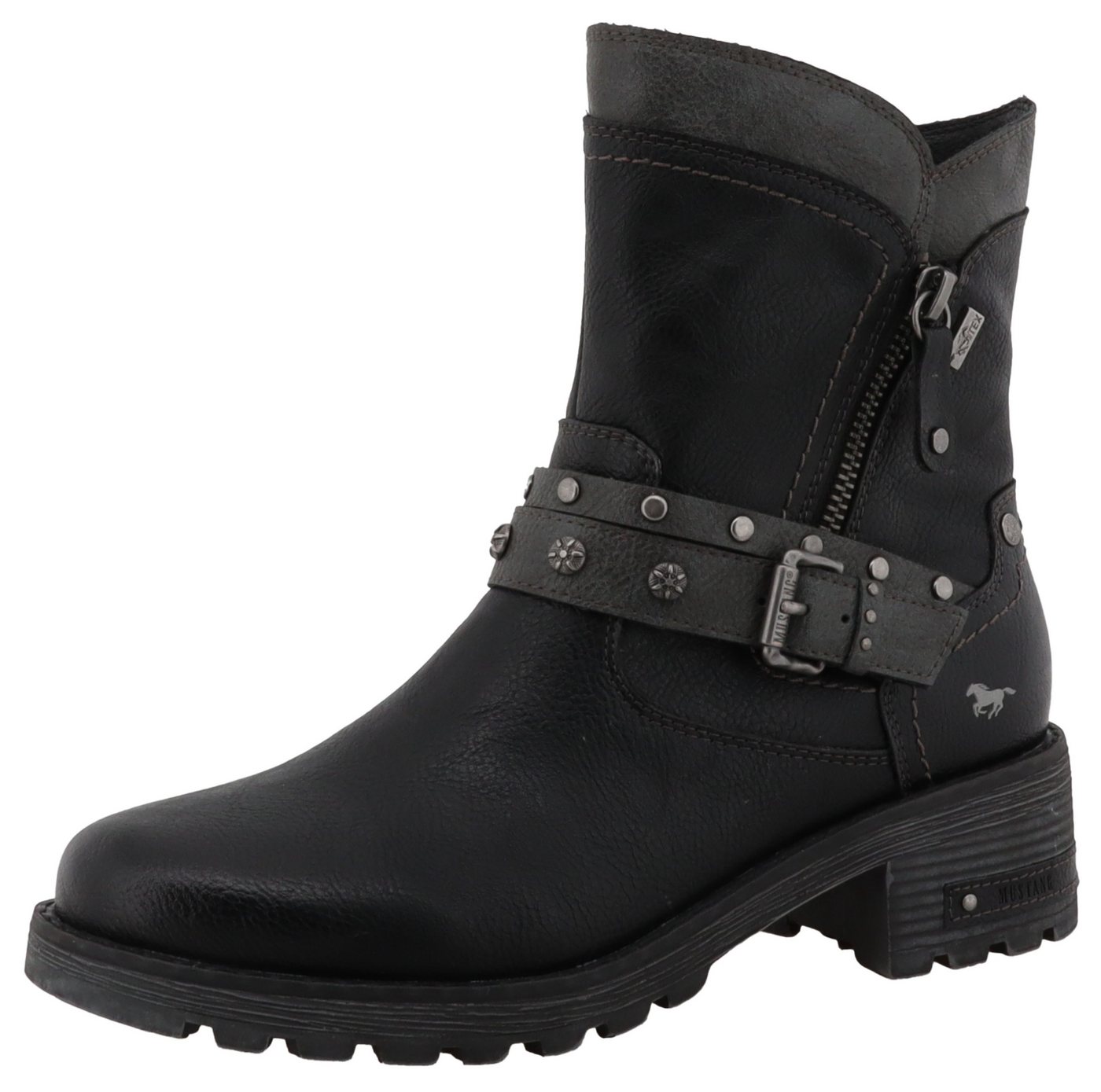 mustang shoes Haukea Winterboots Biker Boots mit Blockabsatz und TEX-Membrane