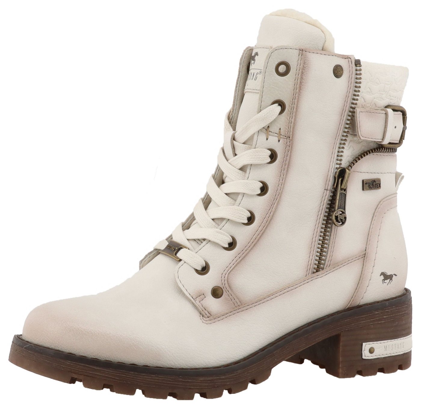 mustang shoes Haukea Winterstiefelette Winterstiefelette, Boots mit Innenreißveschluss (weiß)