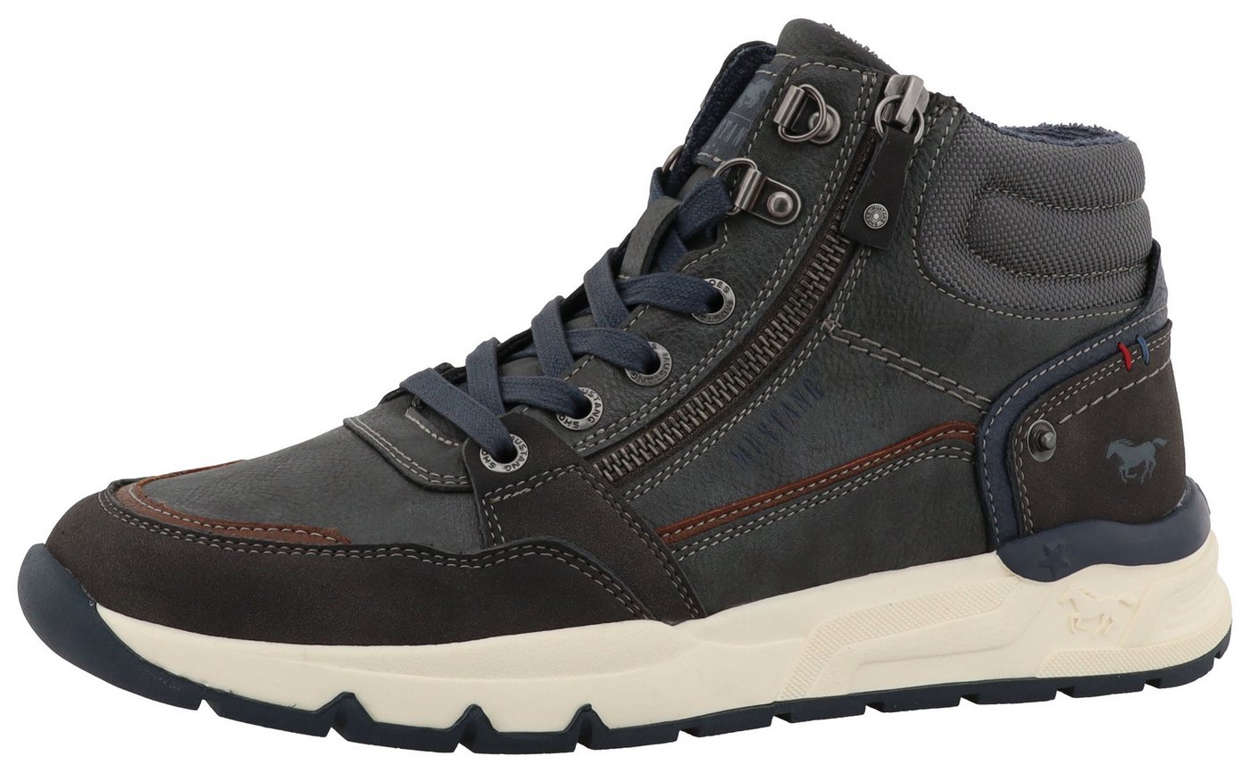 mustang shoes Mart Sneaker High Top Sneaker, Schnürboots mit Reißverschluss