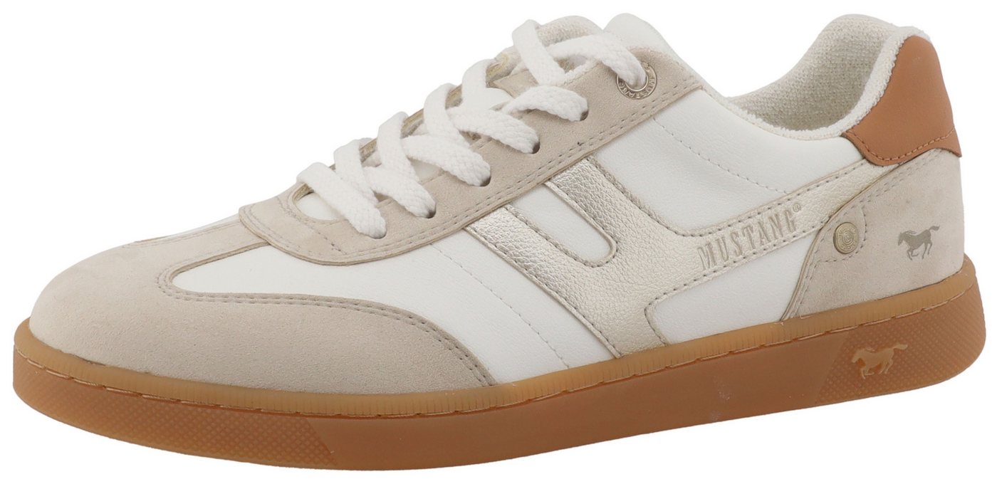 mustang shoes Ornella Sneaker Freizeitschuh, Halbschuh, Schnürschuh mit modischen Kontrastbesätzen