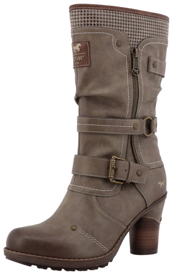 mustang shoes Palma Winterstiefel Kurzstiefel, Winterstiefel mit wärmendem Textifutter (beige)