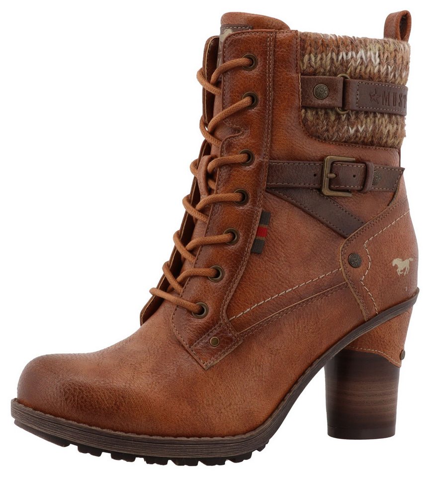 mustang shoes Palma Winterstiefelette Schnürstiefelette, Winterboots mit modischem Absatz