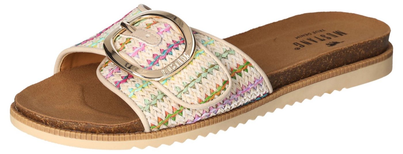 mustang shoes Pantolette, Flats, Sommerschuh, Sandale in Flechtoptik
