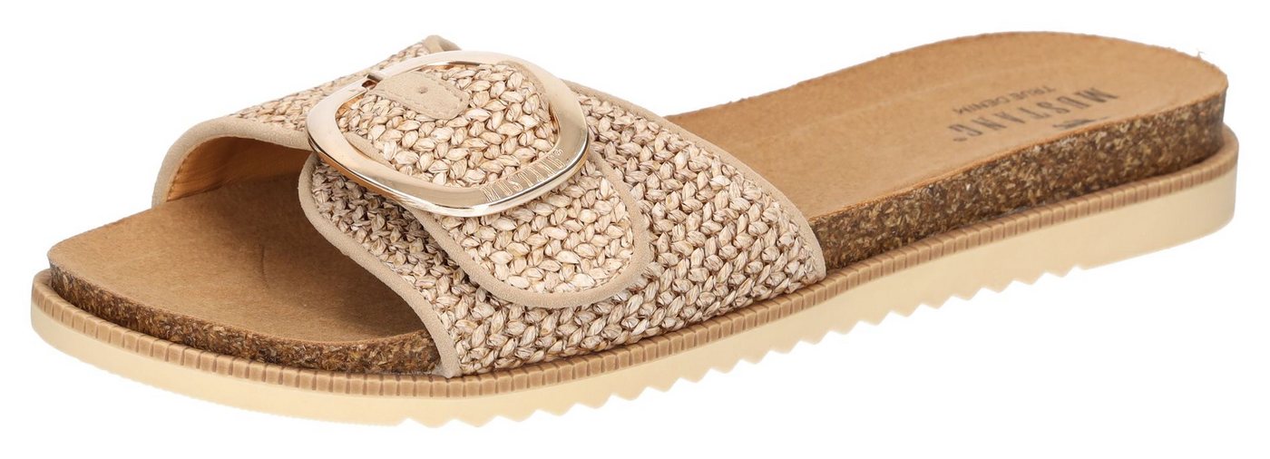 mustang shoes Pantolette, Flats, Sommerschuh, Sandale in Flechtoptik