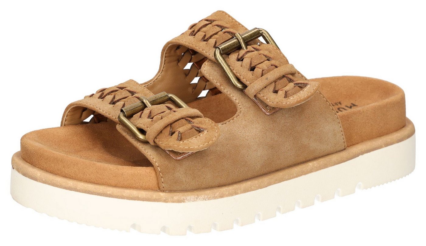 mustang shoes Pantolette, Sandale, Plateausandale, Pool Slides mit komfortablem Tieffußbett
