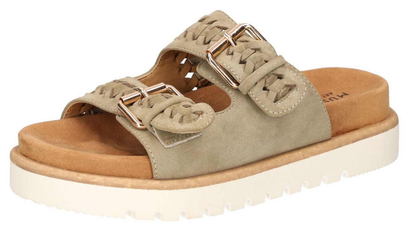 mustang shoes Pantolette, Sandale, Plateausandale, Pool Slides mit komfortablem Tieffußbett