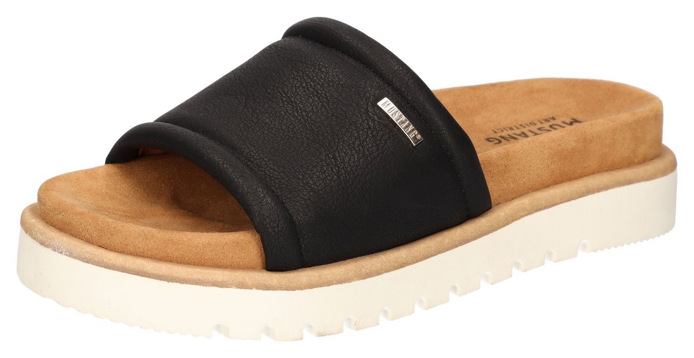 mustang shoes Pantolette,Plateausandale,Pool Slides,Sommerschuh mit Softfußbett, bequeme Form
