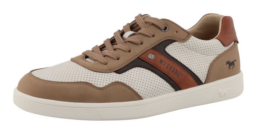 mustang shoes Romeo Sneaker Schnürschuh, Halbschuh, Freizeitschuh mit modischen Kontrastbesätzen