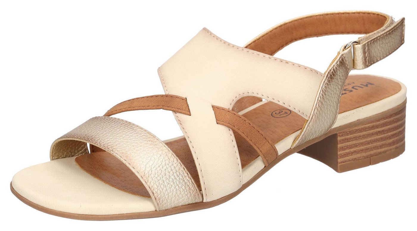 mustang shoes Sandalette, Sandalette, Festtagsschuh mit Metallic-Einsätzen