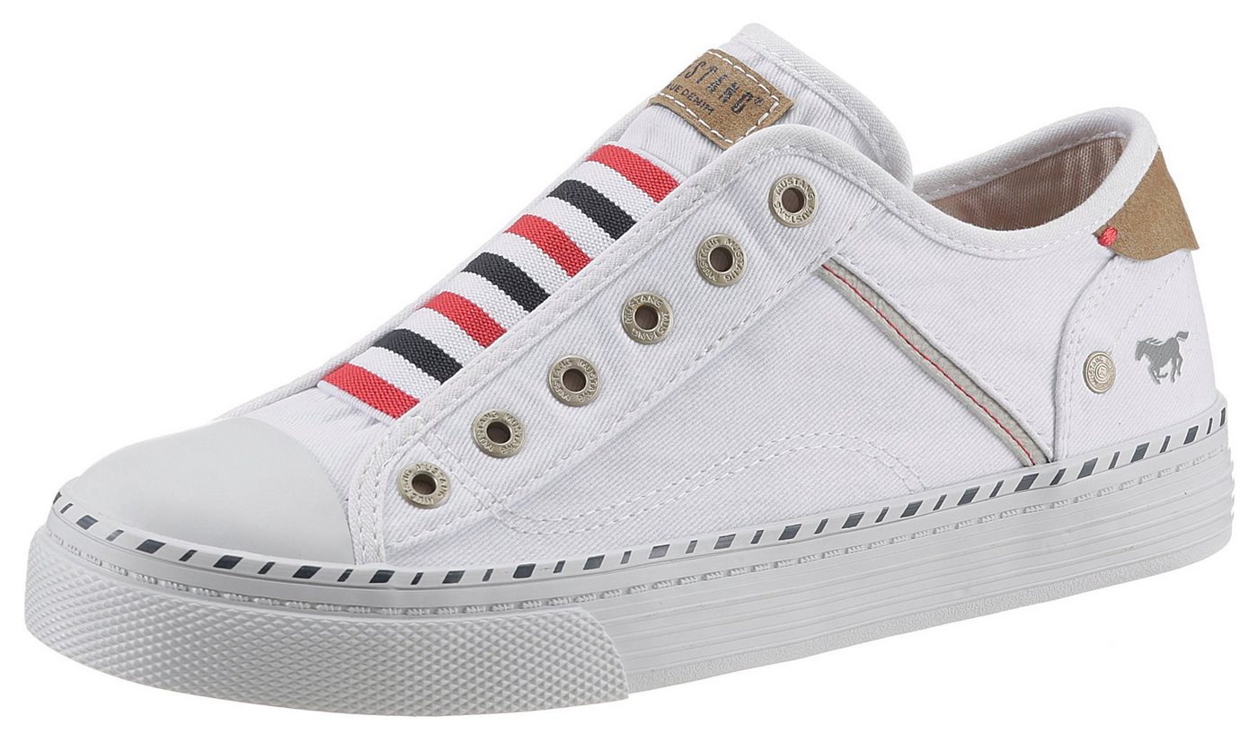 mustang shoes Schlupfschuh, Freizeitschuh, Slip-On Sneaker Slipper, Schlupfschuh, Freizeitschuh mit praktischem Gummizug