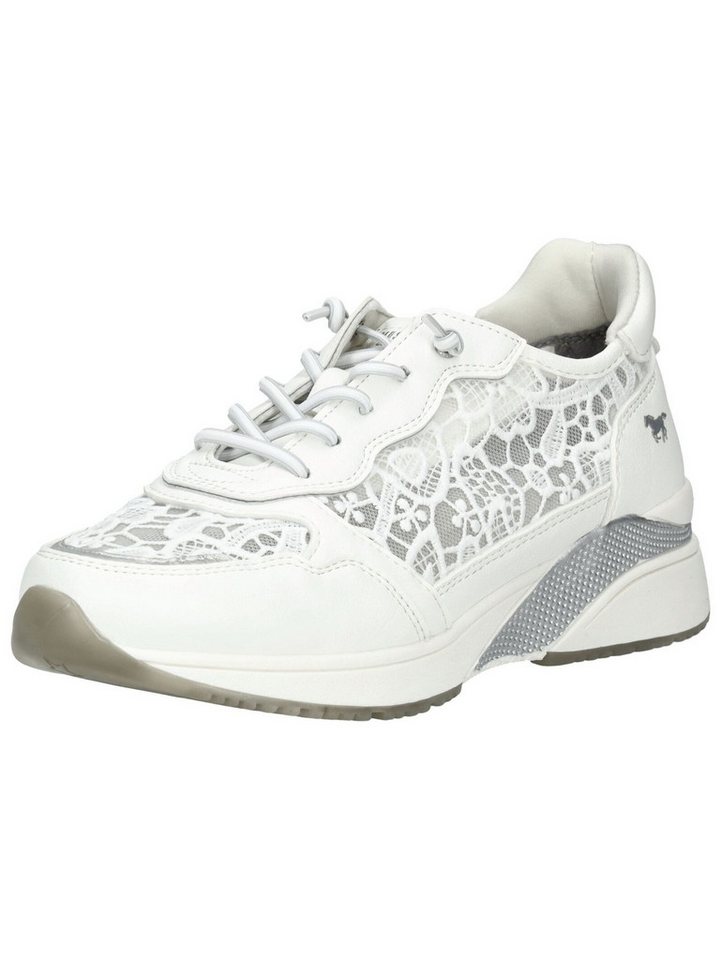 mustang shoes Sneaker Lederimitat/Textil Sneaker (weiß)