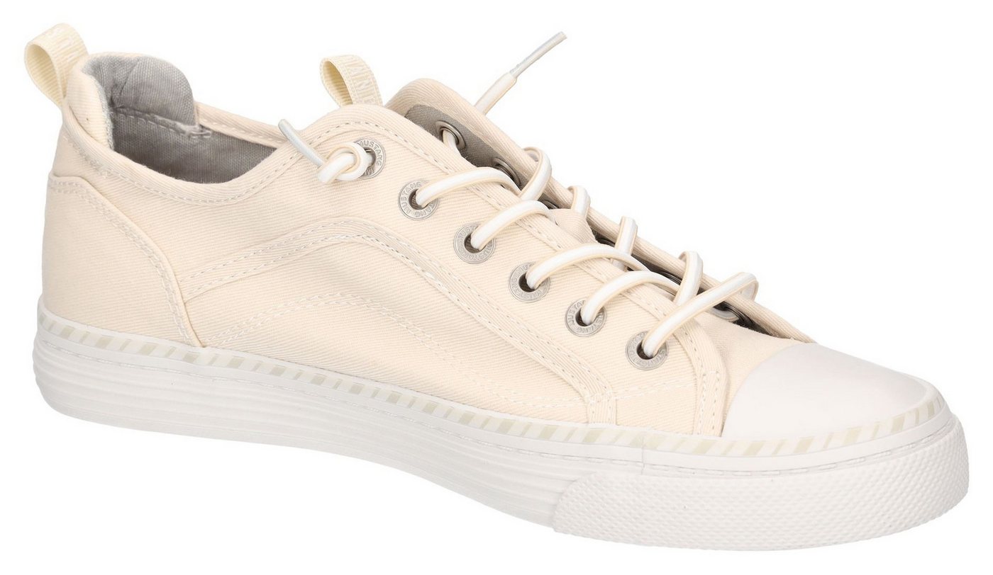 mustang shoes Slip-On Sneaker, Slipper, Schlupfschuh, Freizeitschuh mit farbiger Sohleneinfassung (beige)