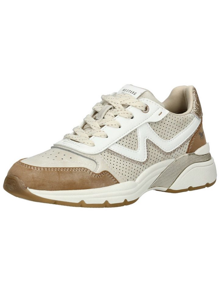 mustang shoes Sneaker Lederimitat Sneaker (beige/braun)