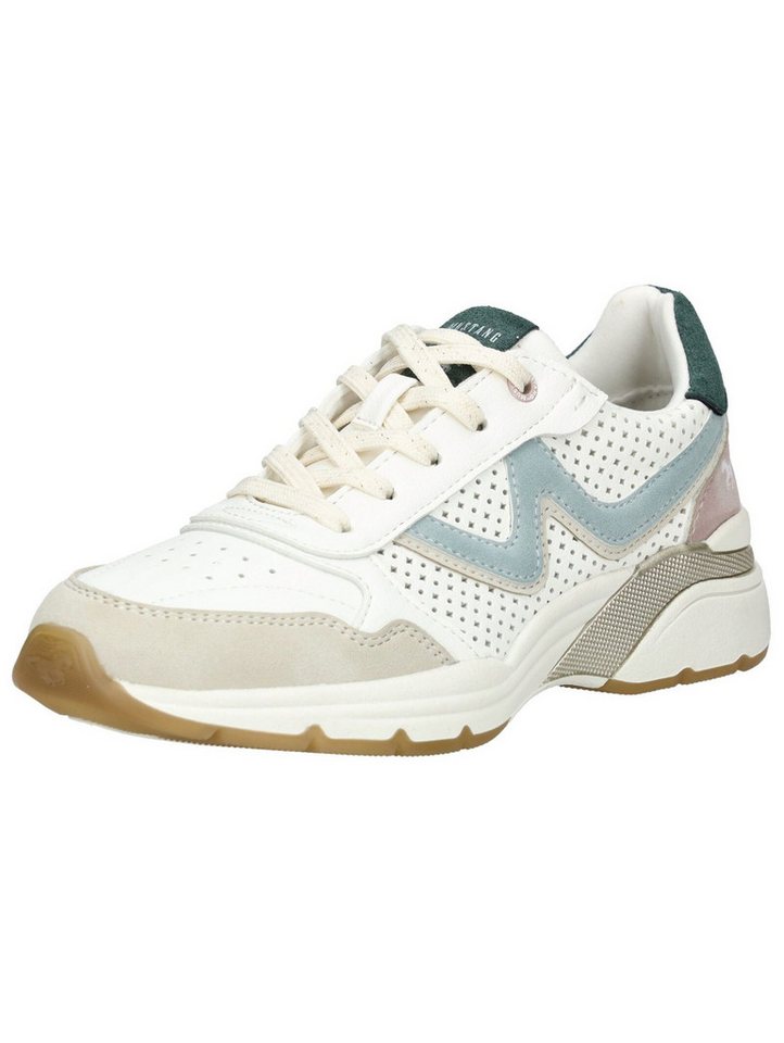 mustang shoes Sneaker Lederimitat Sneaker (grün/weiß)