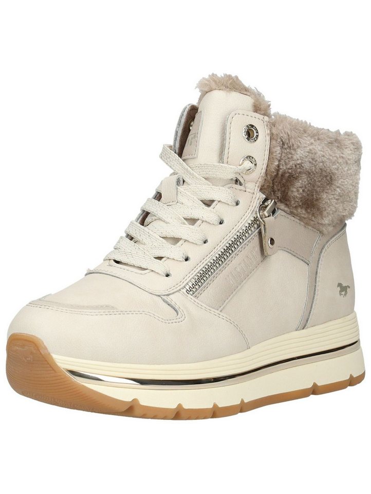 mustang shoes Sneaker Lederimitat/Textil Sneaker (weiß)