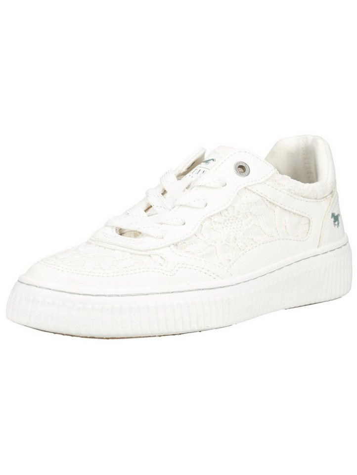 mustang shoes Sneaker Lederimitat/Textil Sneaker (weiß)