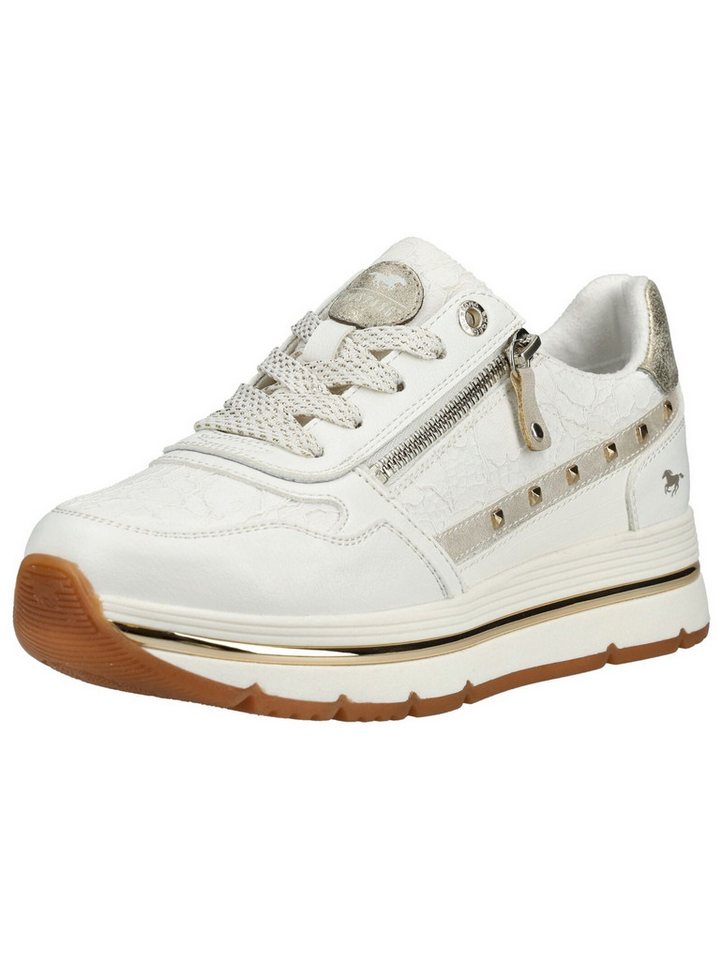 mustang shoes Sneaker Lederimitat/Textil Sneaker (weiß)