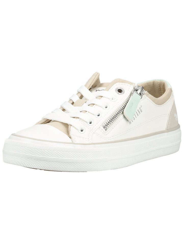 mustang shoes Sneaker Lederimitat/Textil Sneaker (weiß)