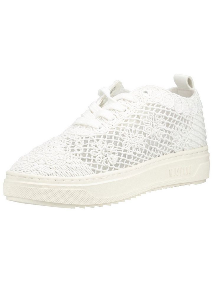 mustang shoes Sneaker Lederimitat/Textil Sneaker (weiß)