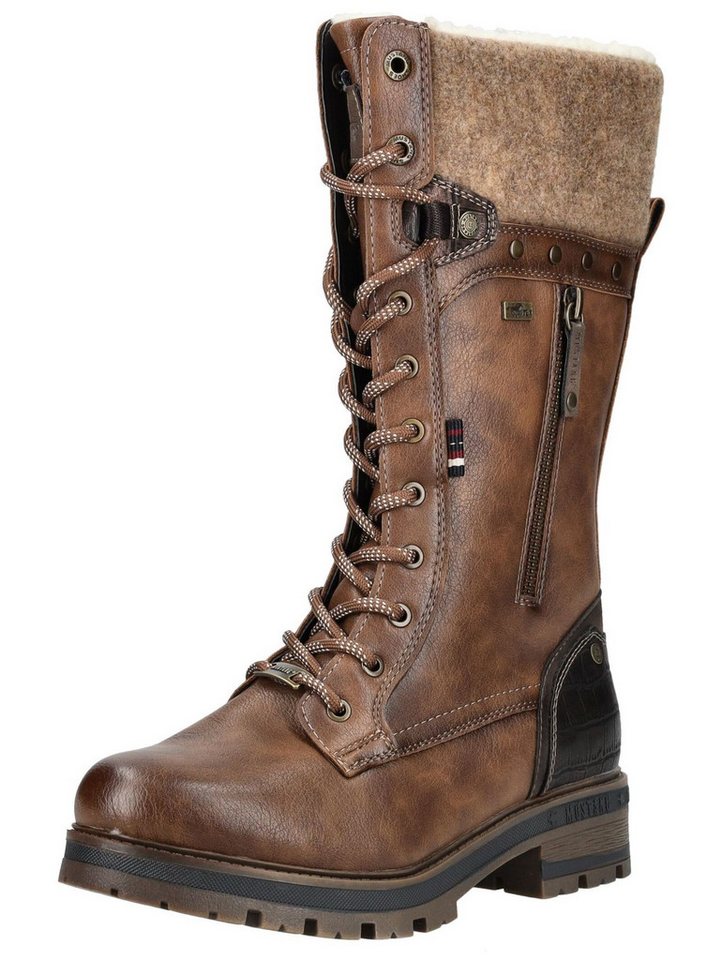 mustang shoes Stiefel Lederimitat/Textil Schnürstiefel