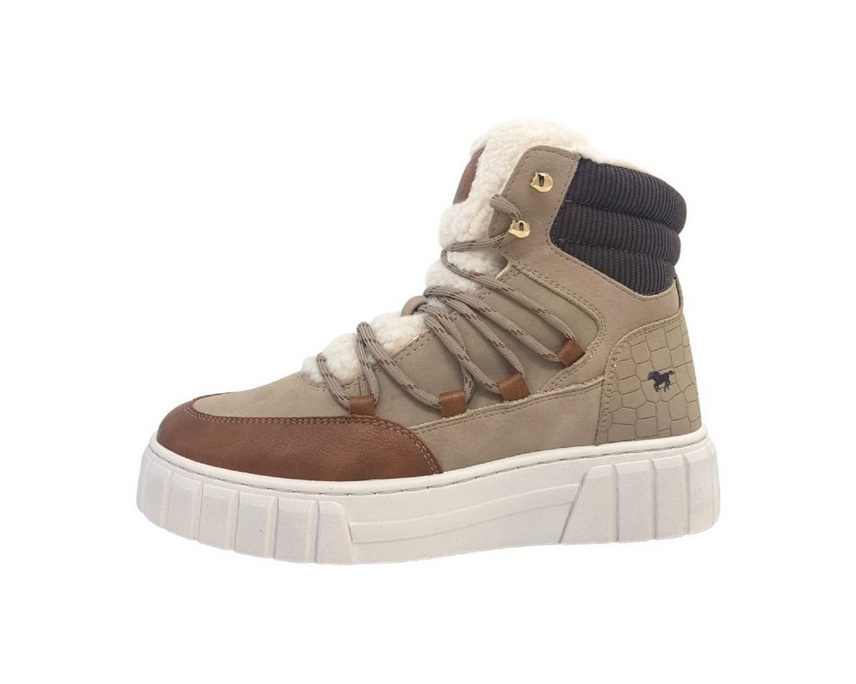 mustang shoes Stiefel Schnürstiefelette (beige)
