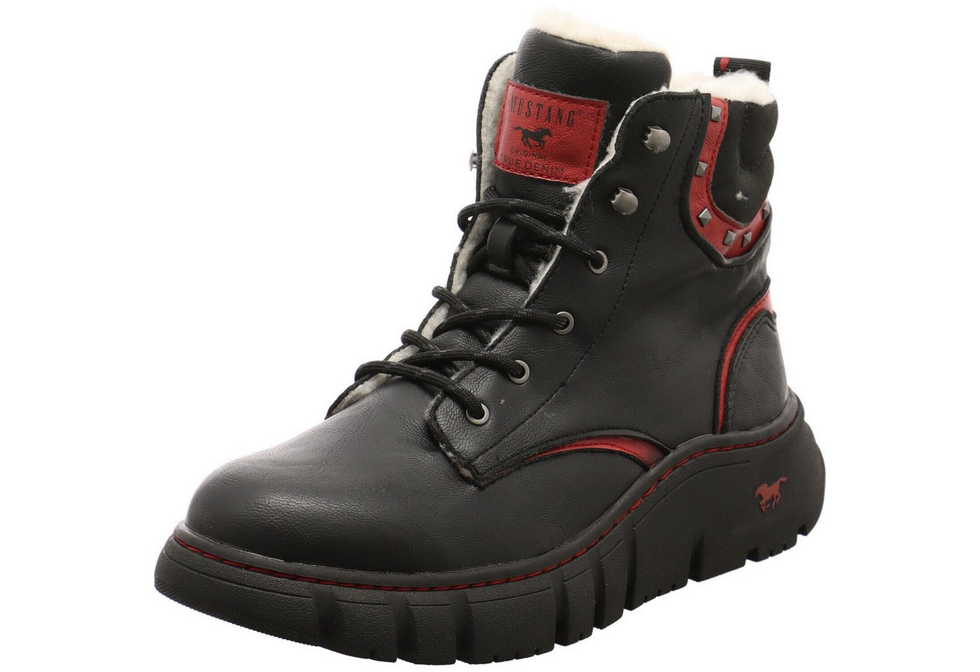 mustang Schnürboots (rot/schwarz)