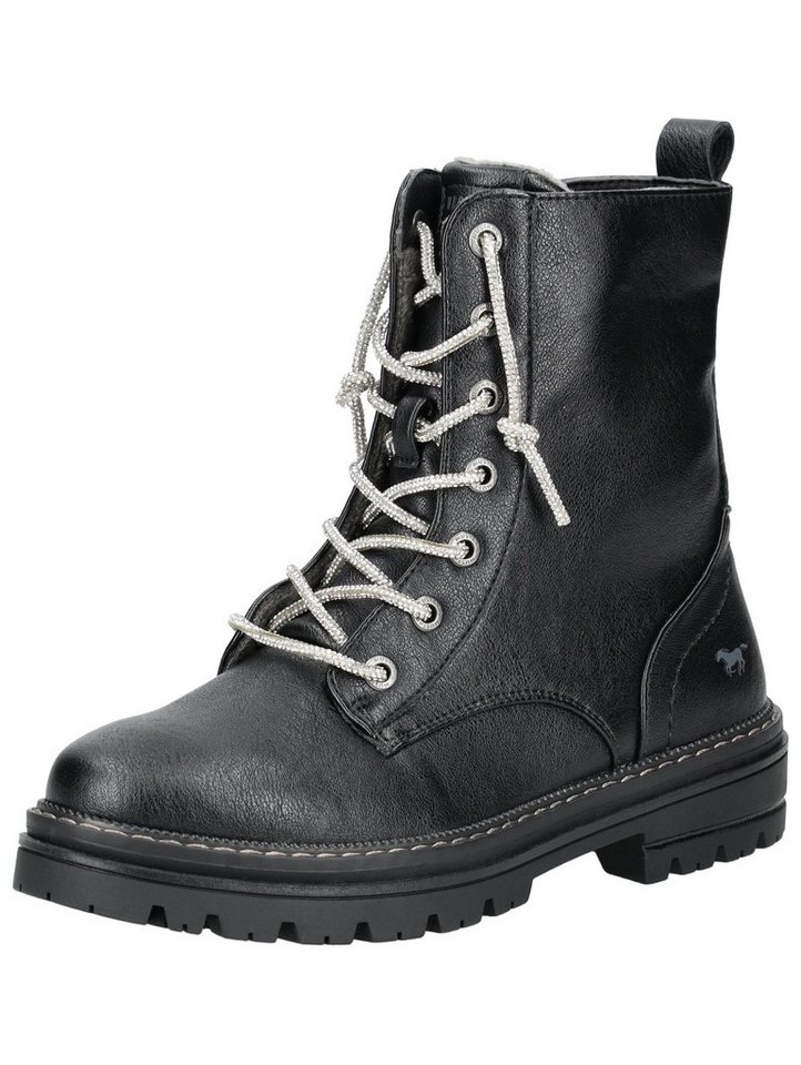 mustang shoes Stiefelette Lederimitat Schnürstiefelette (schwarz)
