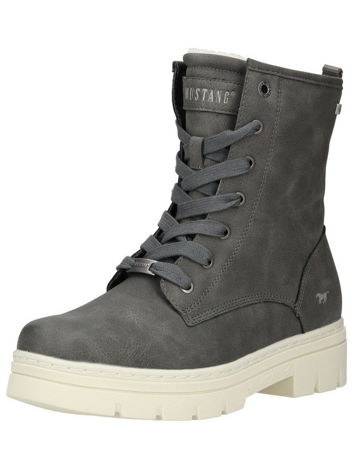 mustang shoes Stiefelette Lederimitat Schnürstiefelette (schwarz)
