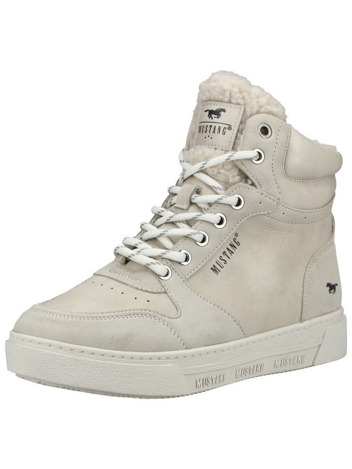 mustang shoes Stiefelette Lederimitat Schnürstiefelette (weiß)