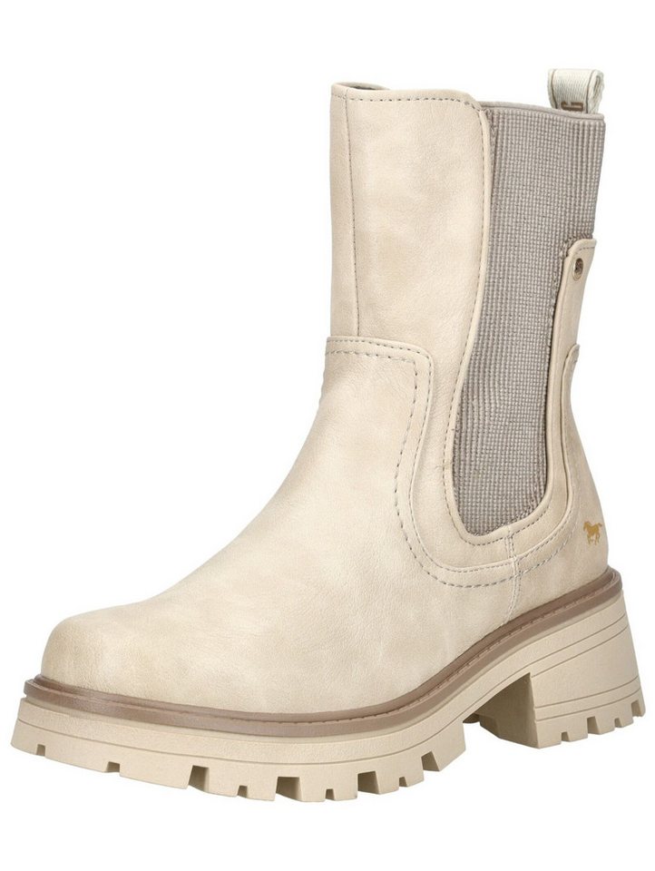 mustang shoes Stiefelette Lederimitat/Textil Stiefelette (beige)