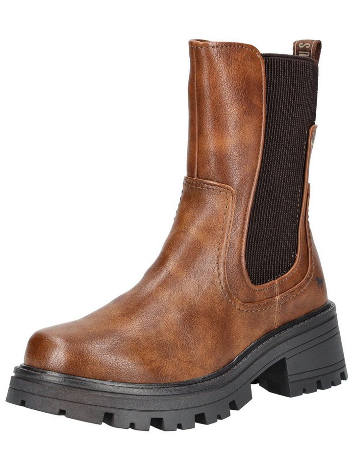 mustang shoes Stiefelette Lederimitat/Textil Stiefelette (braun)