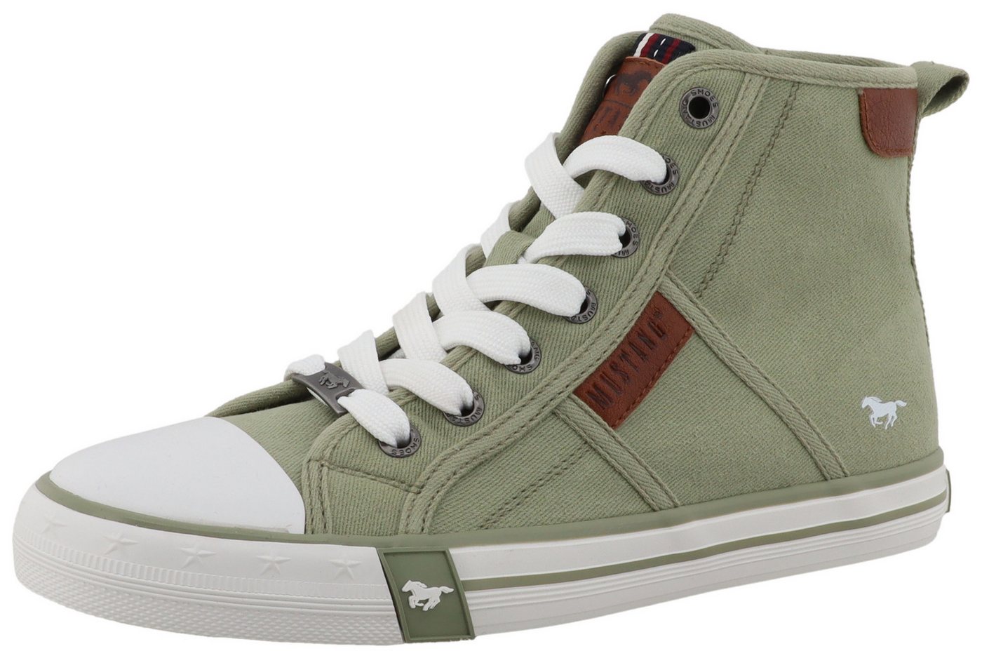 mustang shoes Winona Plateausneaker Freizeitschuh, High Top-Sneaker, Schnürboots, kontrastreiche Details