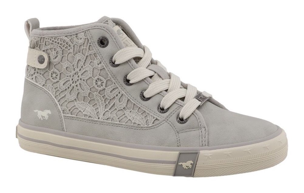 mustang shoes Winona Schnürboots, High Top-Sneaker mit Blüten-Stickerei