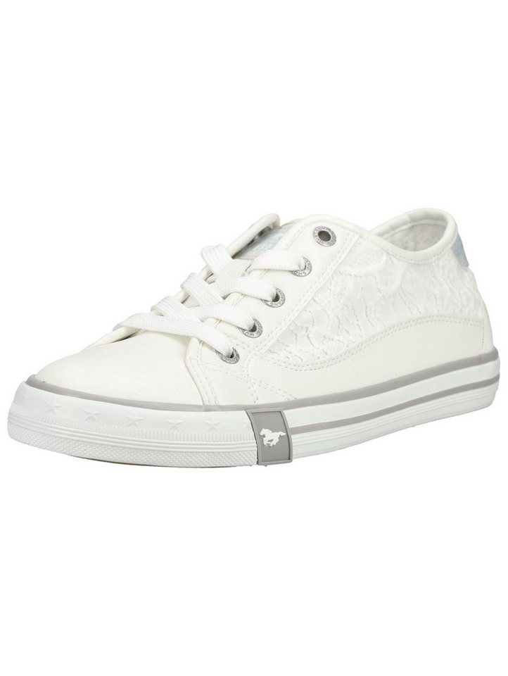 mustang shoes Sneaker Lederimitat/Textil Sneaker (weiß)
