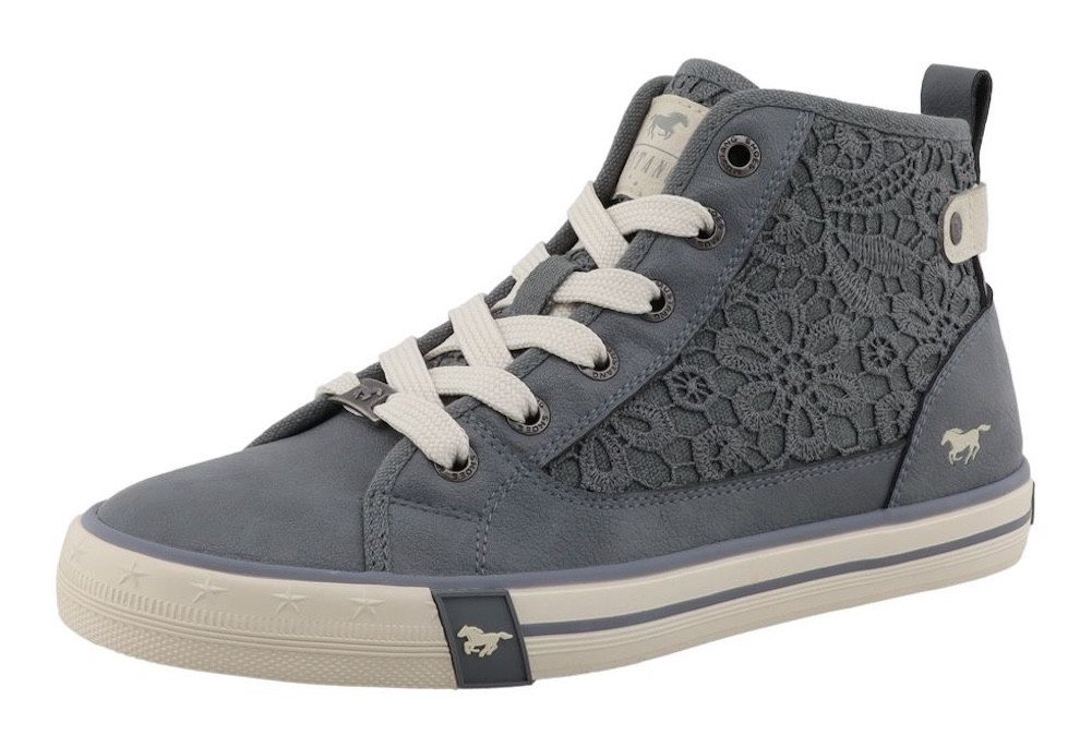 mustang shoes Winona Sneaker Schnürboots, High Top-Sneaker mit Blüten-Stickerei