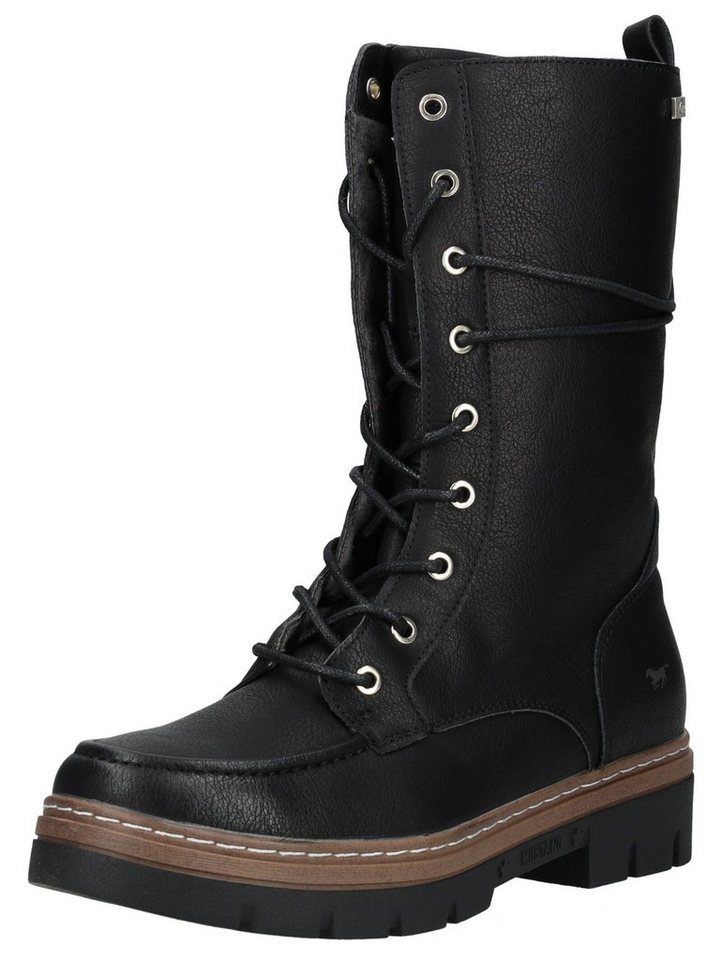 mustang Stiefel Lederimitat . Schnürstiefel (schwarz)