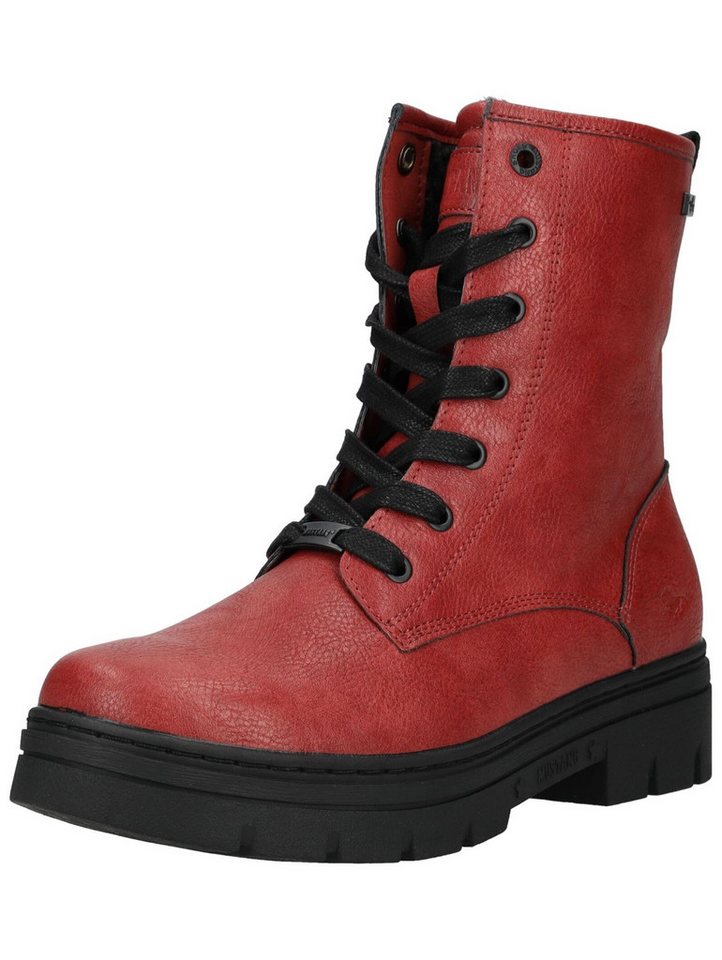 mustang Stiefelette Lederimitat . Schnürstiefelette (rot)