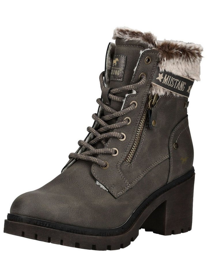mustang Stiefelette Lederimitat/Textil . High-Heel-Stiefelette (braun)