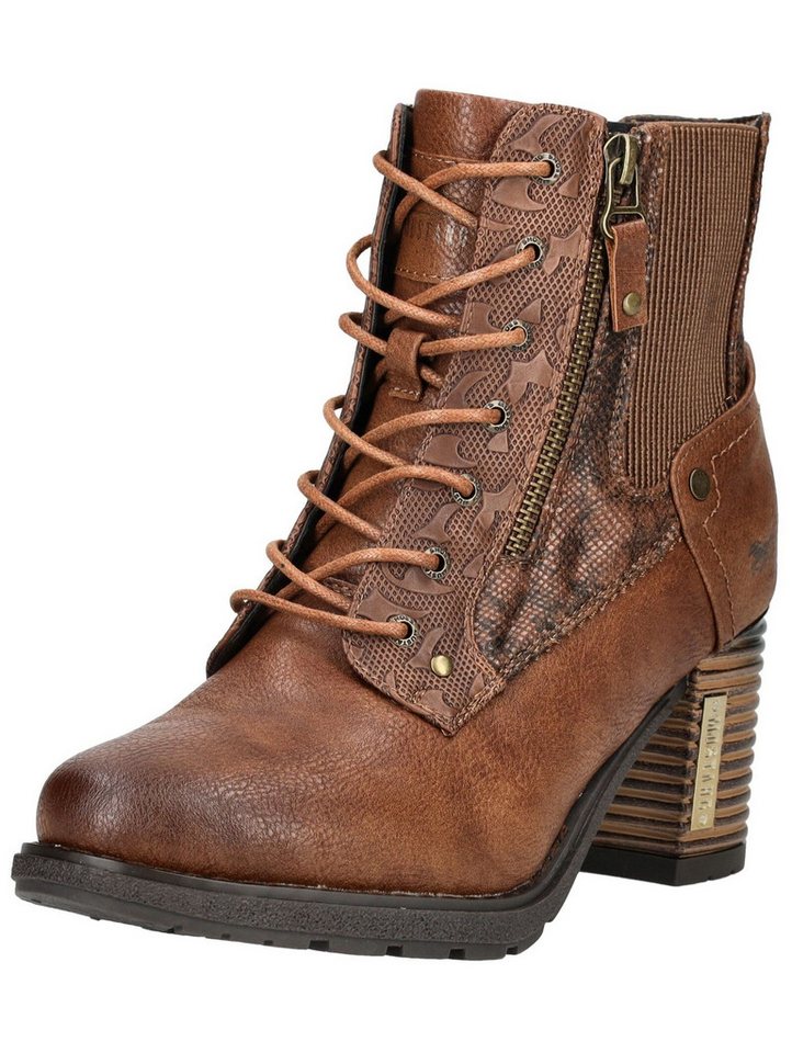 mustang Stiefelette Lederimitat/Textil . High-Heel-Stiefelette