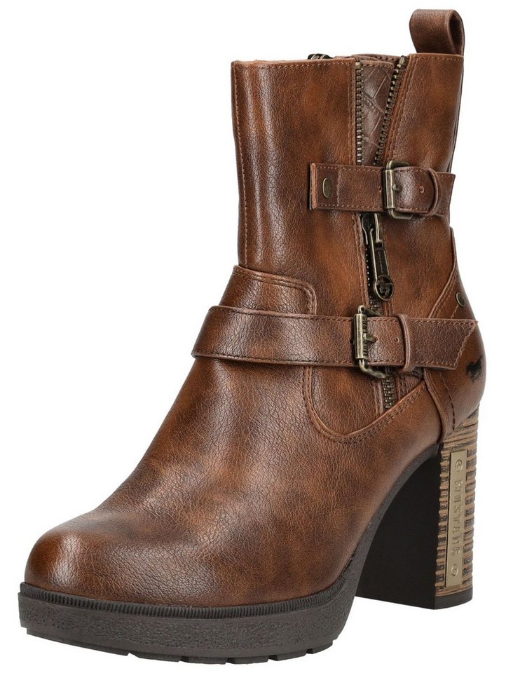mustang Stiefelette Lederimitat/Textil . High-Heel-Stiefelette