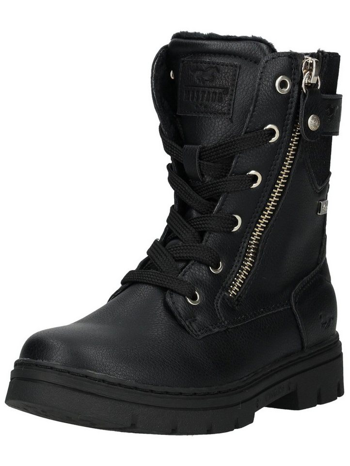 mustang Stiefelette Lederimitat/Textil . Schnürstiefelette