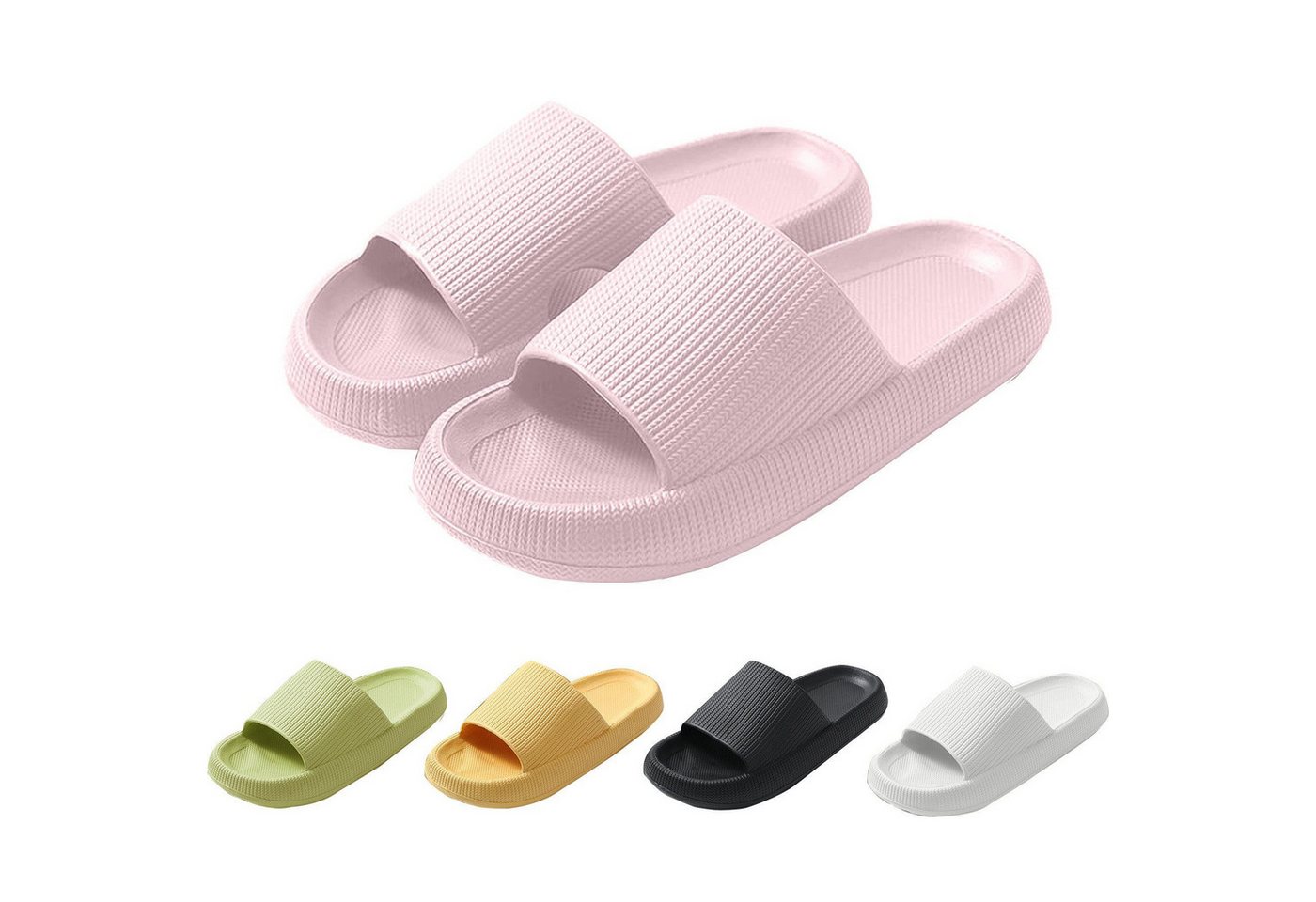 Mutig Badeschuhe Herren Damen,Original EVA Badeschlappen,weich & bequem Hüttenschuhe (Besonders weiches Material mit rutschfester Sohle,Bequem zu tragen, Wolkenweiches Tragegefühl,Slippers für Badezimmer,Perfekte Wahl) Hüttenschuhe Damen Herren Duschpantoffeln Casual Hausschuhe Hausschuh