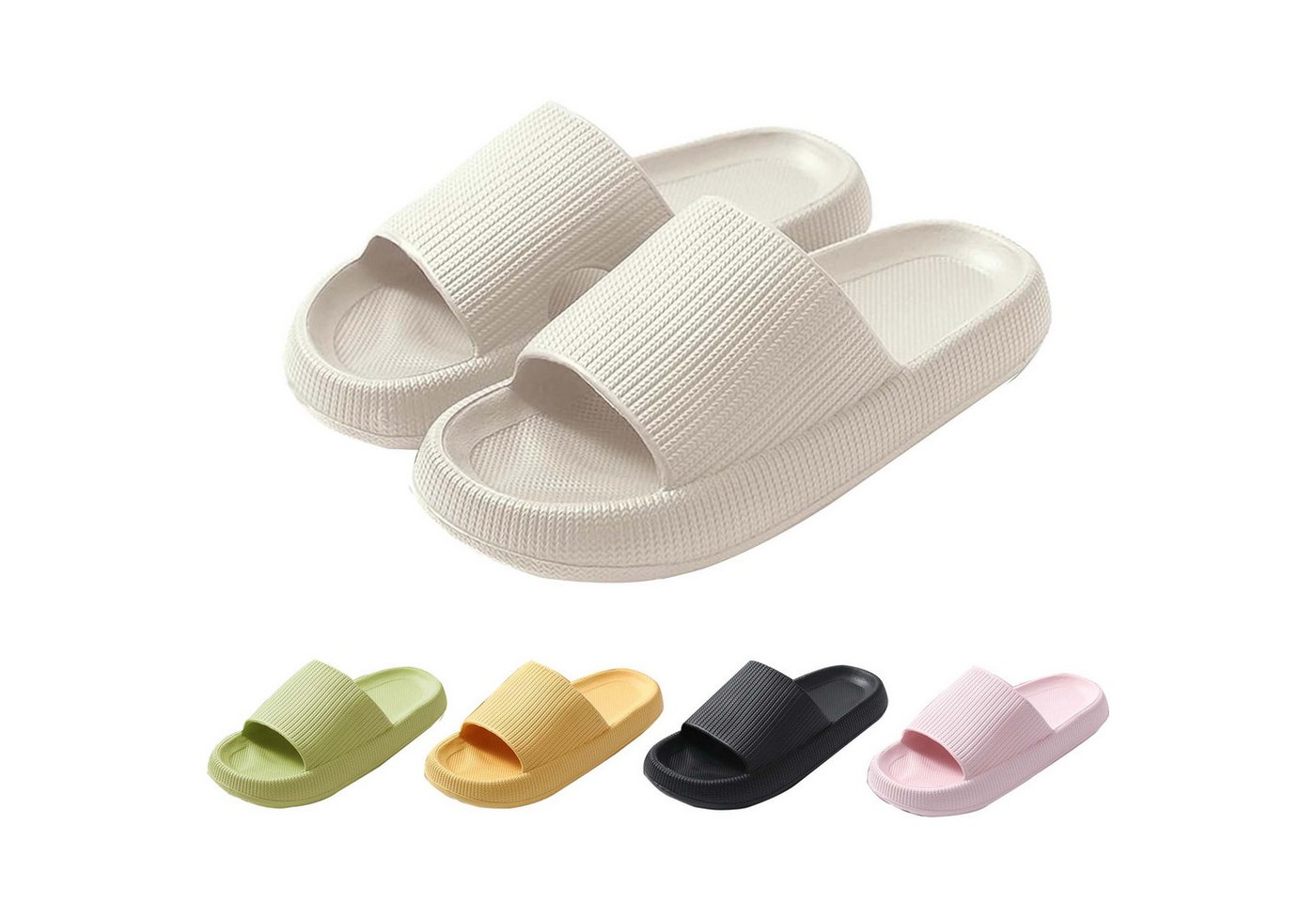 Mutig Badeschuhe Herren Damen,Original EVA Badeschlappen,weich & bequem Hüttenschuhe (Besonders weiches Material mit rutschfester Sohle,Bequem zu tragen, Wolkenweiches Tragegefühl,Slippers für Badezimmer,Perfekte Wahl) Hüttenschuhe Damen Herren Duschpantoffeln Casual Hausschuhe Hausschuh