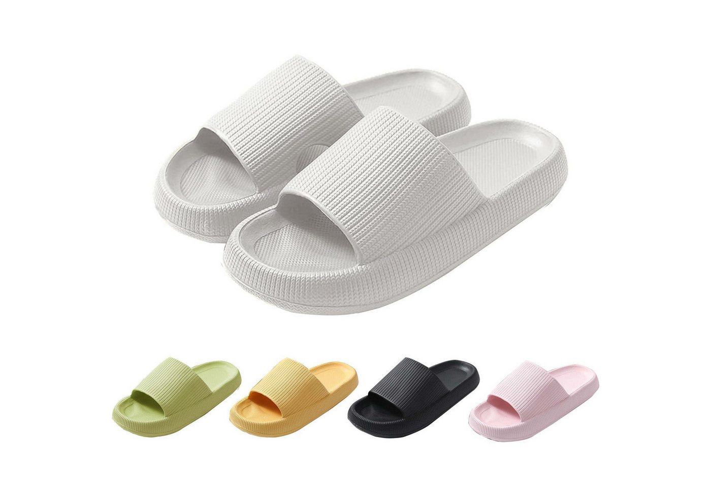Mutig Badeschuhe Herren Damen,Original EVA Badeschlappen,weich & bequem Hüttenschuhe (Besonders weiches Material mit rutschfester Sohle,Bequem zu tragen, Wolkenweiches Tragegefühl,Slippers für Badezimmer,Perfekte Wahl) Hüttenschuhe Damen Herren Duschpantoffeln Casual Hausschuhe Hausschuh