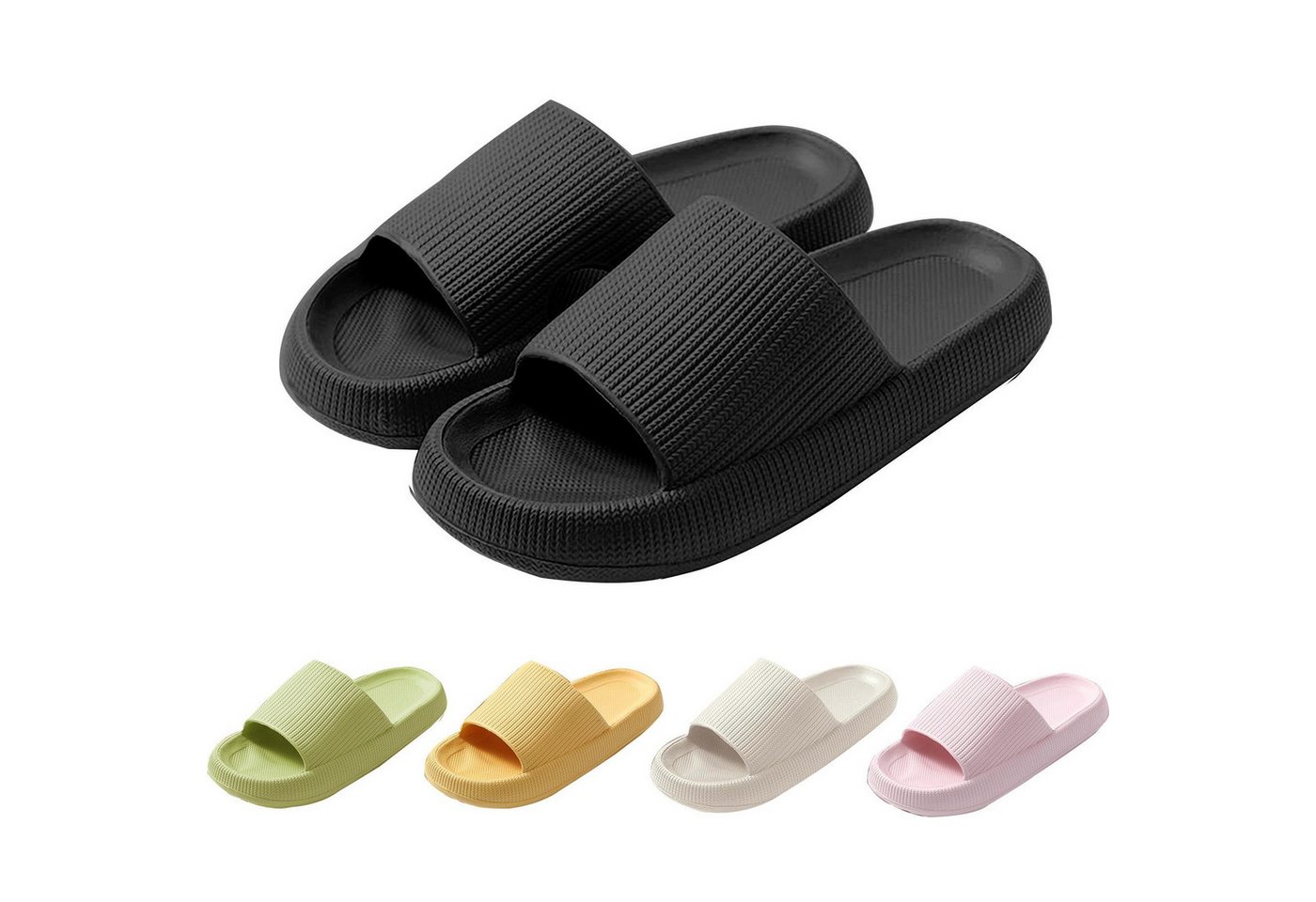 Mutig Badeschuhe Herren Damen,Original EVA Badeschlappen,weich & bequem Hüttenschuhe (Besonders weiches Material mit rutschfester Sohle,Bequem zu tragen, Wolkenweiches Tragegefühl,Slippers für Badezimmer,Perfekte Wahl) Hüttenschuhe Damen Herren Duschpantoffeln Casual Hausschuhe Hausschuh