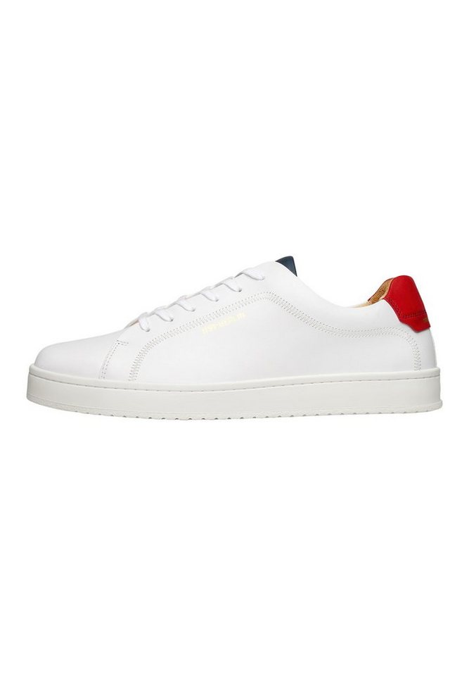 N91 Original Draft BB Herrensneaker Sneaker Turnschuh Leder handgefertigt, sportlicher Freizeitschuh Herren (weiß/rot/blau)