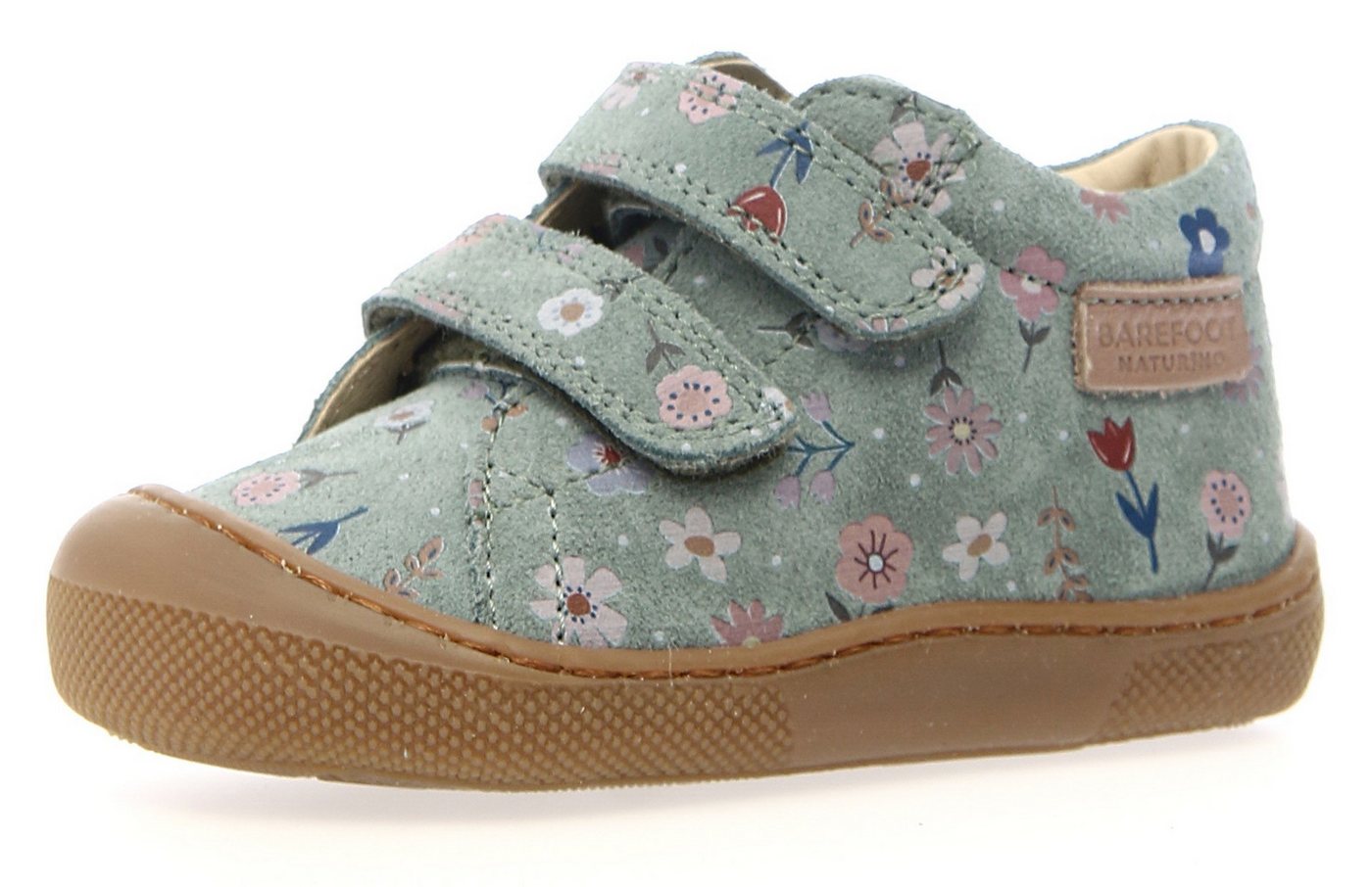 naturino Amur Lauflernschuh Barfußschuh, Klettschuh mit Blumenprint, Größenschablone zum Download