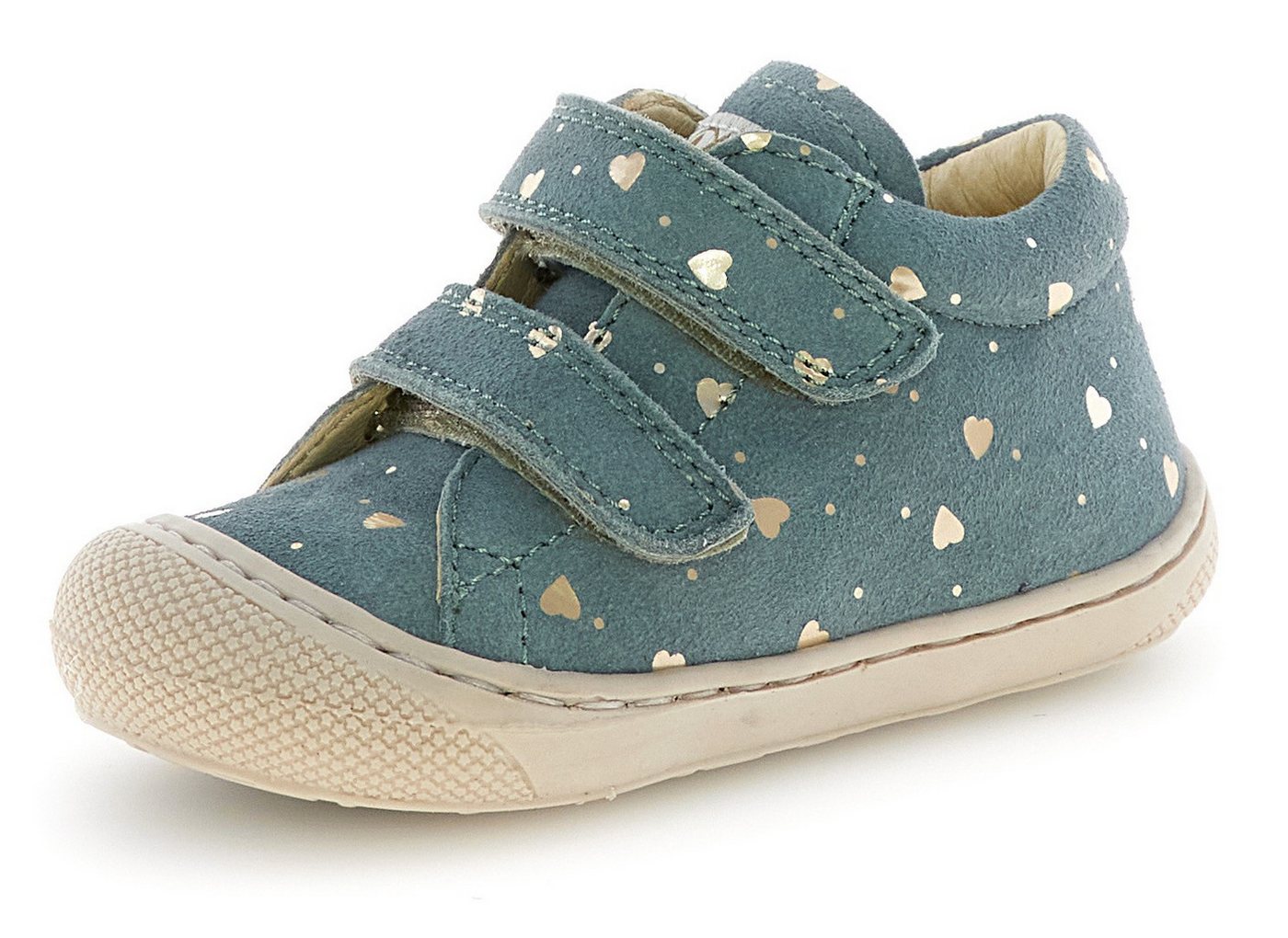 naturino Cocoon Lauflernschuh Klettschuh mit Metallic-Herzchen, Größenschablone zum Download