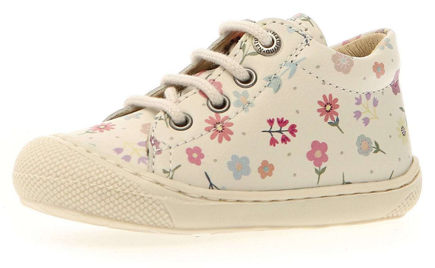 naturino COCOON PR. BONNY MILK Lauflernschuh Barfußschuh mit buntem Print, Größenschablone zum Download